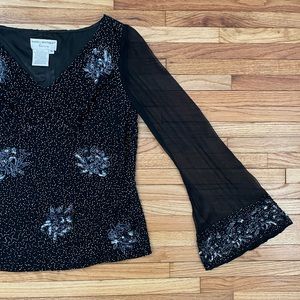 Vintage Sheer Beaded Top